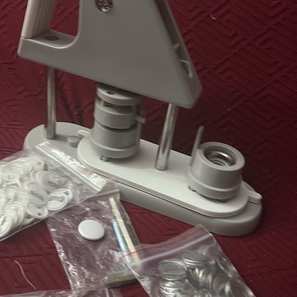 Gray Button Maker Machine